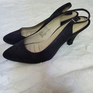 black sling low-heels 7.5